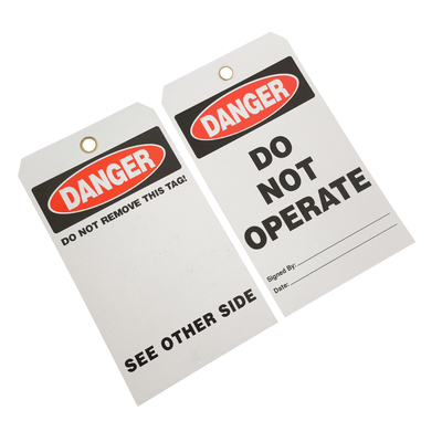 Custom Design Logo Plastic Tag PVC Rectangle Waterproof Warning Sign Lockout Tag