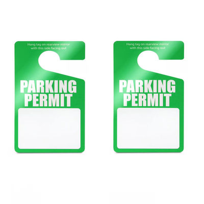 Green Parking Permit PVC Hang Tag Waterproof Durable Tag for Car