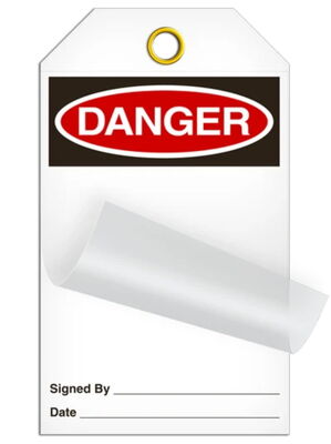 Custom Printed Logo Self-Laminating Peel and Stick Tag PVC Lockout Tag