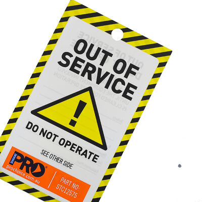 Waterproof PVC Out of Service Safety Warning Tag for Equipment Lockout Tagout