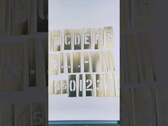 Item Stencil Kit, karakterhoogte 1,5 inch, Materiaal Messing, Dikte 0,007 inch, Algemene hoogte 1,5 inch