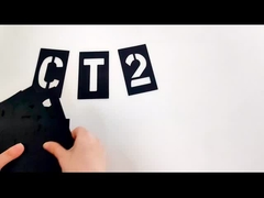 Persoonlijk afdrukken PVC rechthoek zwart nummer en letter stencil voor publiek