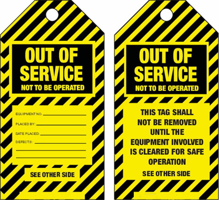 Uit de service tag PVC waterdicht Duurzaam vergrendeling tag