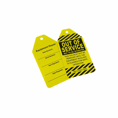 Gepersonaliseerd, zowel grootte als taal PVC plastic etiket veiligheidslockaut tag's