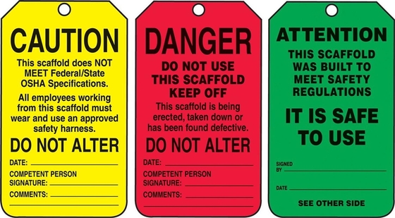 Veiligheidslabel voor steigers Polyester waterdicht Duurzaam afsluitlabel