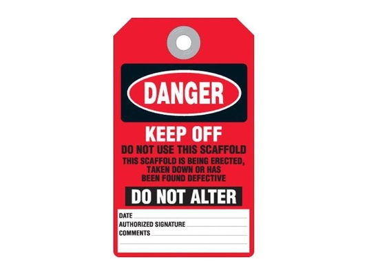 Plastic Safety Tag Polyester Waterdicht Duurzaam Vergrendelingsstapel Tag
