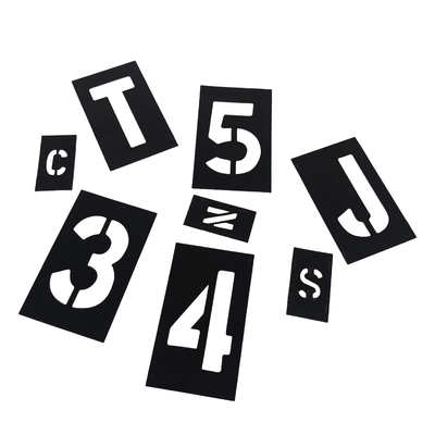Op maat gedrukt PVC-stensil Zwarte letters en nummers stensel Die Cutting stensel
