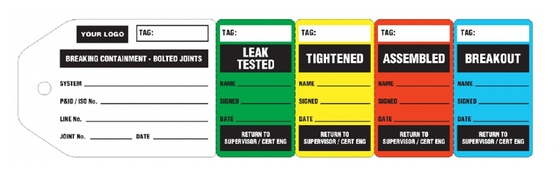 3 stappen flens tag PVC Duurzame waterdichte inspectie tag