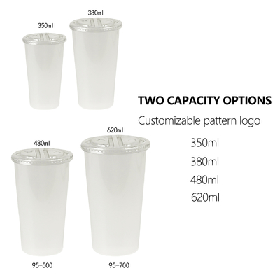Custom Split Double Milk Tea Cup Neem weg Plastic Cup met deksel