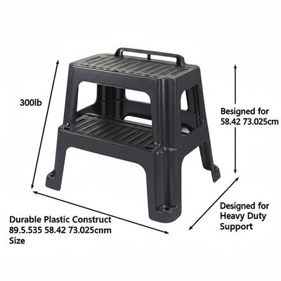 Laad 300lb Plastic Step Stool Duurzame Plastic Constructie Grootte 89.535 58.42 73.025cm Ontworpen voor zware draagkracht