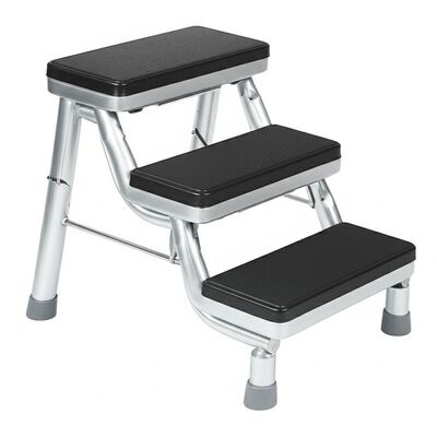 2-Traps Opstapje Duurzaam Lichtgewicht Opvouwbaar Ontwerp Antislip Oppervlak Huishoudelijke Kruk Ottoman Geschikt voor Keuken Badkamer
