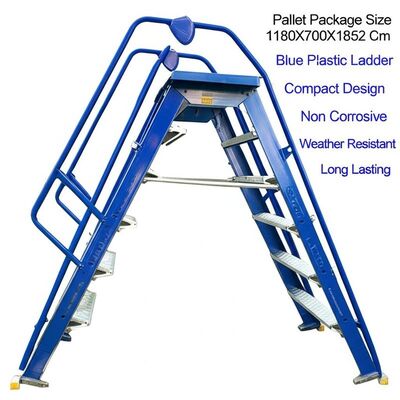 Palet Pakket Grootte 1180X700X1852 Cm Blauwe Plastic Ladder Compact Design Niet corrosief Weerbestand Langdurig