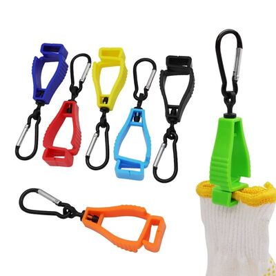 Op maat gedrukte logo handschoenenclip met carabinerclip plastic werkhandschoenenhouder voor de bouw