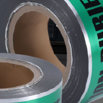 Custom Printed Logo Underground Detectable Tape Laminated PET/ Foil/Polyethylene Mixture Roll Colorful Non-adhesive Warning Tape