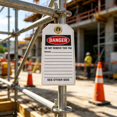 Tear Resistant Laminated Inspection Tags - Loto Tags Lockout Tagout Danger Tag for Harsh Environments