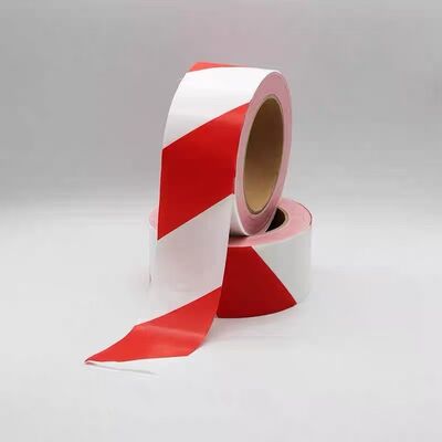 Op maat bedrukt logo rood en wit veiligheidswaarschuwingstape PE niet-zelfklevende barrièretape voor bouwplaatsen
