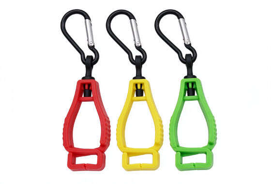 Multicolor Plastic Glove Clip met karabijnhaak, Veiligheidswerkhandschoenhouder voor bouwvakker