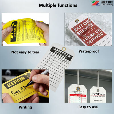 Industrial Custom Printed Lockout Tag, Die Cut Lockout Tags Custom Size Voor veiligheid van apparatuur Waarschuwing